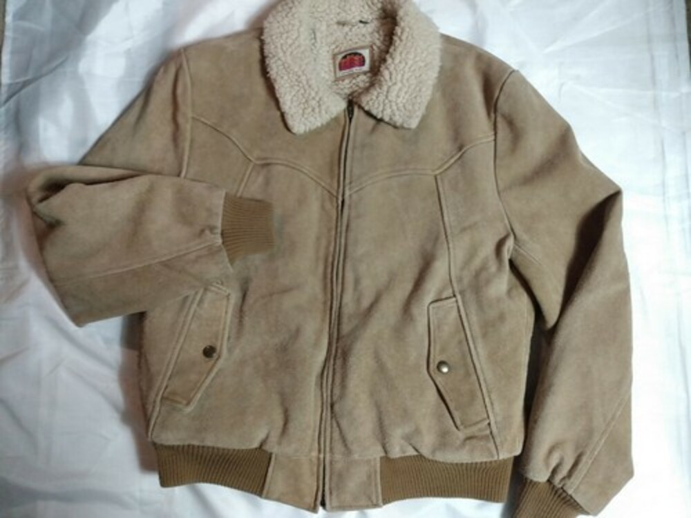 Vintage Miller Western Wear Mens Sherpa Coat Jacket 40 leather lined
